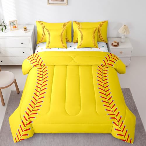 Image of Feelyou Softball Bedding Set Full Size Kids Boys Girls 7 Piece
