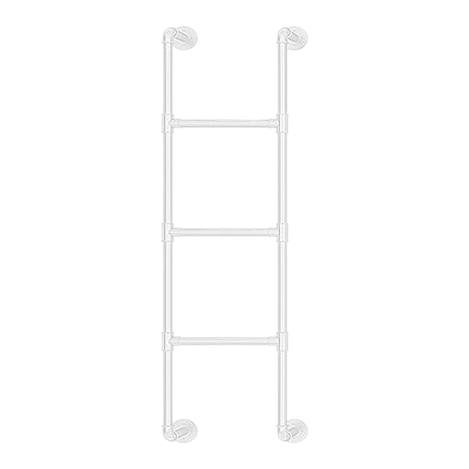 Wall Mounted Ladder, White Wrought Iron Wall Mounted Metal AtticBunkBasement Window Egress Ladder M Sizes 330lb(160cm/63in)