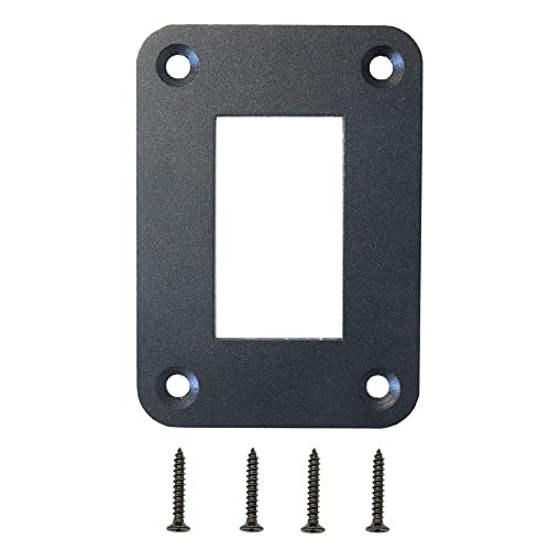 HOKAAER 1 Way Rocker Switch Panel Housing Holder, Rocker Toggle Switch Panel Housing Bracket, Black Waterproof Anodized Aluminium Panel, with Screws for Car Marine Boat Truck RV SUV ATV UTV