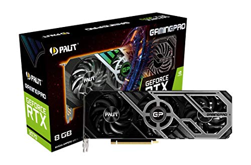 Palit GeForce RTX 3070 GamingPro 8GB GDDR6 Ray-Tracing Grafikkarte, 5888 Core, 1500MHz GPU, 1725 Boost, 3X DisplayPort, HDMI, TurboFan 3.0