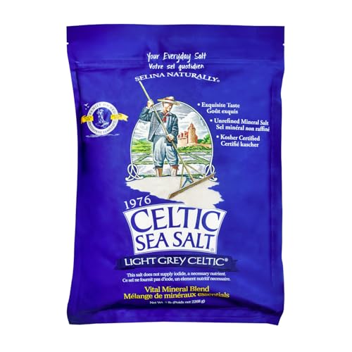 Celtic Sea Salt, Light Grey Mineral Sea Salt, 5 lb Resealable Bag Unrefined, Hand-Harvested, Vital Minerals, Family Founded Since 1976, Dry Brine Turkey