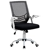 DISEÑO ERGONÓMICO: Esta silla de oficina cuenta con un respaldo ergonómico de tela de malla transpirable y un asiento acolchado de espuma de alta densidad