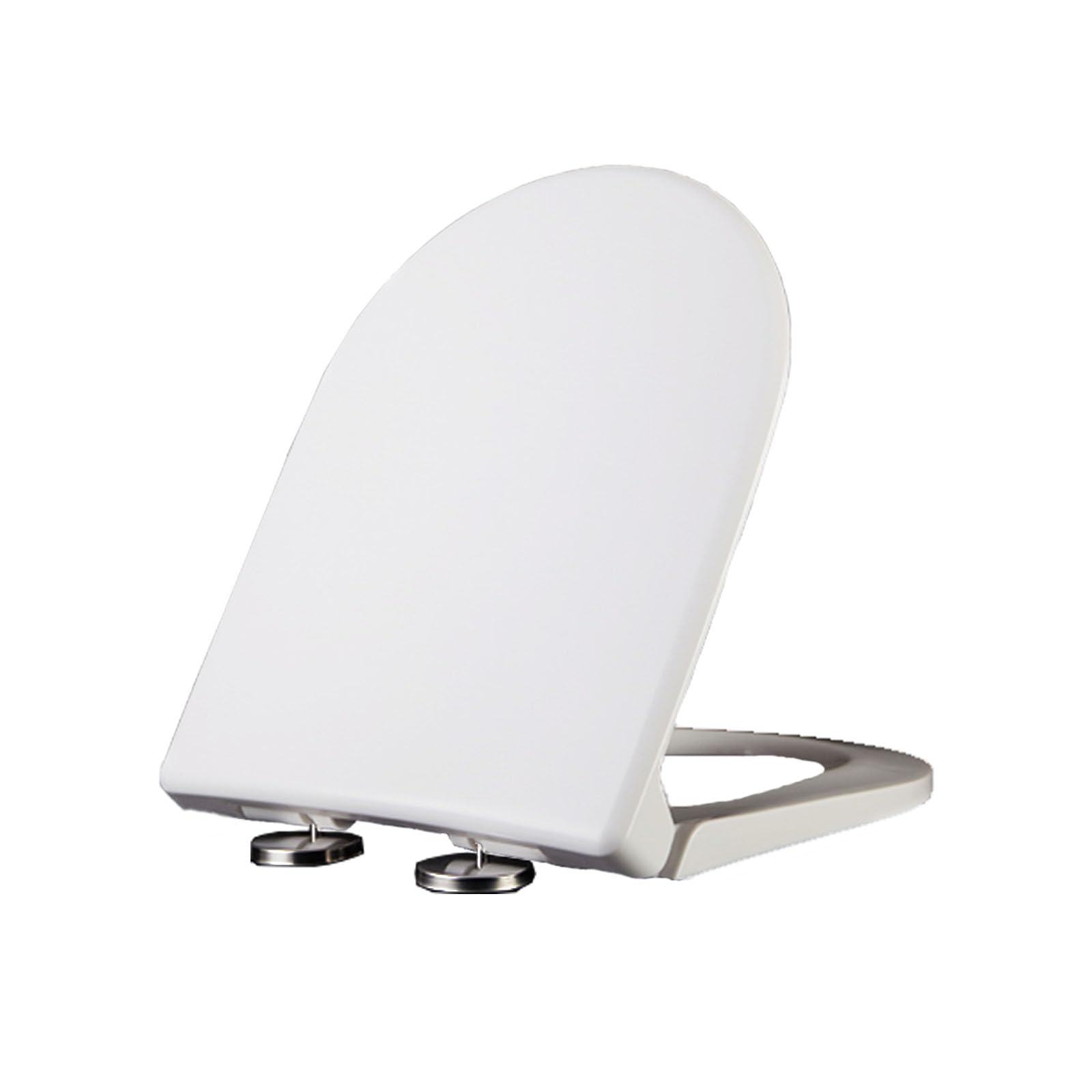Ugzxcvbn One Color Soft Close Toilet Seat With Adjustable Hinges, Adjustable Hinges Toilet Seat D-Shaped Quick-Release Soft Close Stainless Steel -Fixing(02R)