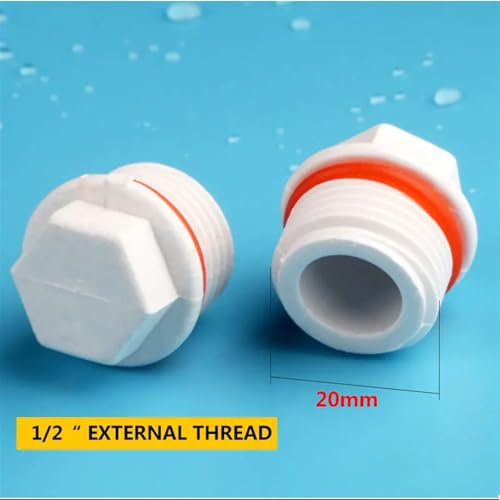 Tapón de PVC para tubo de 20mm con rosca macho de 1/2 de alta resistencia estándar 5