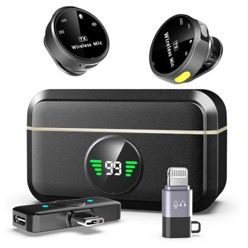String Swing Wireless Microphone with Noise Cancellation, Collar Mic for iPhone & Android | 360° Voice Pickup | Wireless Mic for YouTube, Vlogging & V