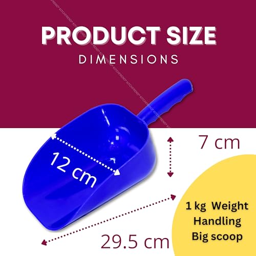 Image of 1kg Capacity Plastic Scoop for Grains, Pet Food, Flour, Spices, Powders, Chemical Use | Heavy-Duty Multipurpose Scooper for Shopkeepers, Manufacturers & Home Use- Green