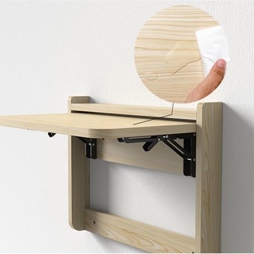 Table pliante murale 53,5x37cm avec supports d'étagère pliables robustes