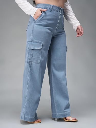 Image of Miss Chase A+ Women's Wide-Leg High Rise Regular Stretchable Denim Jeans