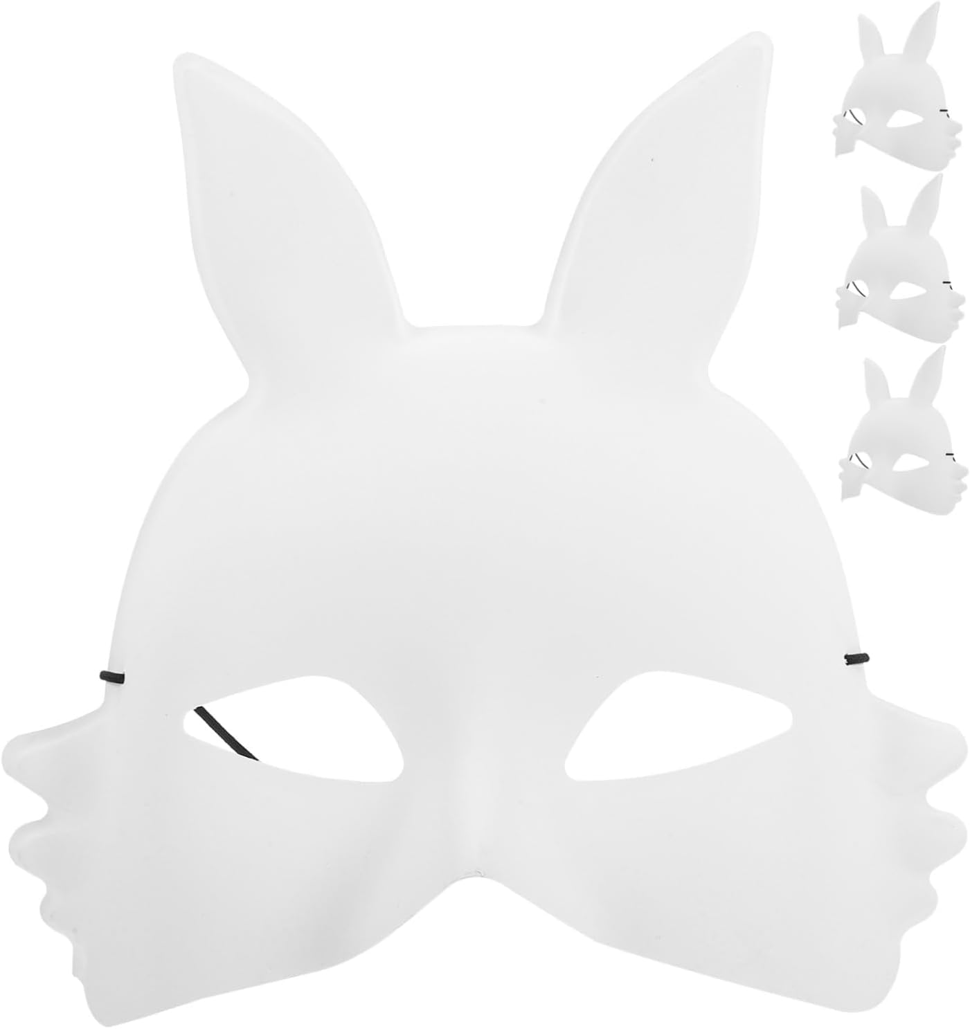WTQZFRNSB 4Pcs Blank Bunny Masks for Crafts Creative Costume Party Masks for Hands Activities for Halloween Festivals and Masquerade Decor/1176
