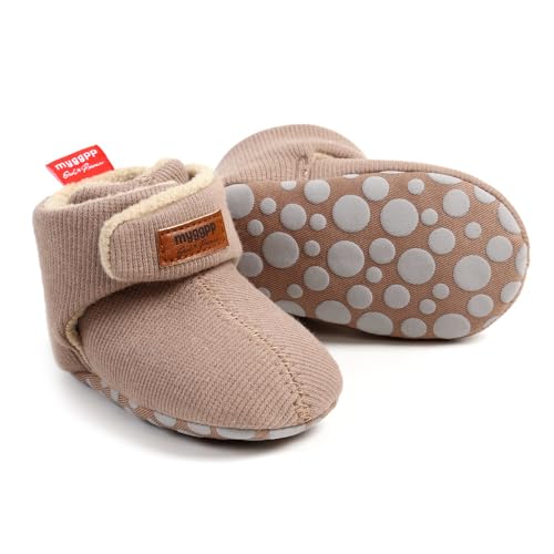 Image of Ohwawadi Infant Baby Slippers Girls Boys Booties Warm Baby Socks Shoes Newborn Crib Footwear Prewalkers