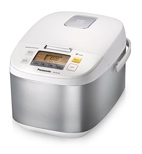 Panasonic 10-Cup (Uncooked) Microcomputer Controlled Rice Cooker & Multi-Cooker, Stainless Steel/White