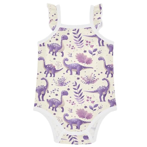 miaozhen Baby Cotton Outfits Soft for Baby Infant Girl Silhouette Of Dinosaurs Lavender recien nacidos accesorios 9M