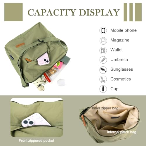 Image of PALAY Crossbody Bag for Woman Men Green Nylon Shoulder Bag with Adjustable Strap Casual Lightweight Multi-pockets Sling Bags for Women
