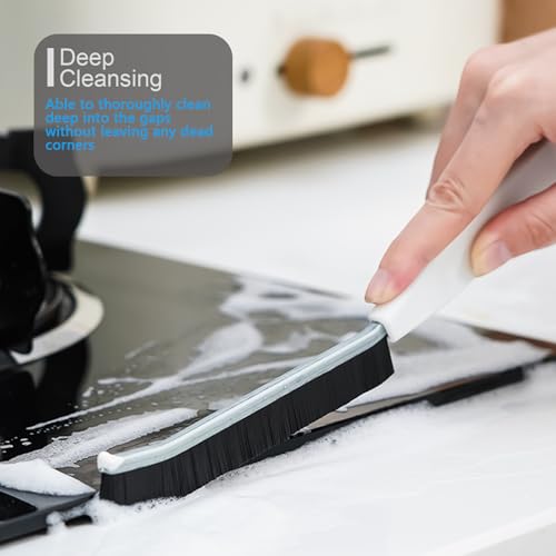 Image of 2 Pack Hard Bristle Grout Cleaning Brush, Heavy Duty Crevice Scrubber for Tile Lines, Sink, Stove & Bathroom Narrow Gap Deep Stain Remover Tool
