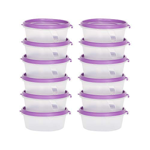 Image of Cutting EDGE Nesterware 500ml Stackable Food Container (Set of 12, Purple) | BPA-free plastic, stackable design, leak-proof, kitchen storage, pantry, fridge, meal prep, reusable, travel use