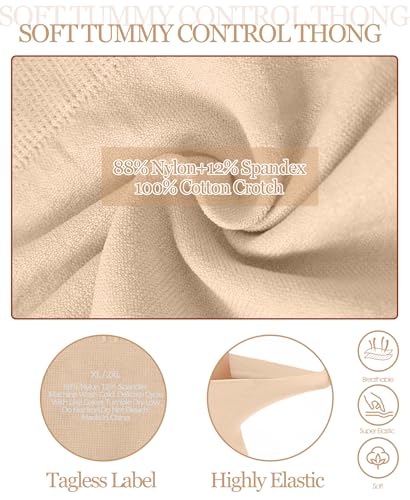Image of ZENUTA 1 PACK Thong Shapewear Tummy Control, Shaping Seamless Underwear for Women, Body Shaper Tummy Control Panties Girdle (XL-XXL, Nude)