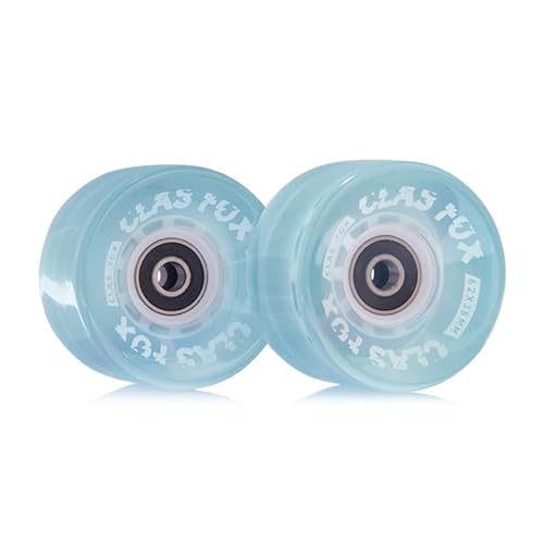 CLAS FOX 8 Stück 62 x 38 mm, 80A Quad Roller Skate Räder mit Kugellager installiert für zweireihiges Skaten, Ersatzzubehör, geeignet für den Innen- und Außenbereich (hellblau) Cover