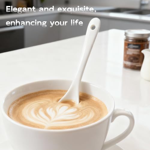 Miniatura 5 de Cuchara De Huevos De Porcelana, 10 Piezas Cuchara De Huevos Blancos De Café,12 Cm - Multiusos De, Seguras Y Ecológicas, Fabricadas En Jingdezhen