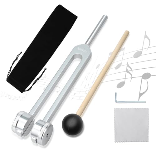 Stimmgabel Therapie 128 Hz Heilungsgerät Stimmgabel für Heilung Stimmgabeln zur Heilung Tragbares Stimmgabel Instrument Aluminiumlegierung mit Percussion Hammer Mallet