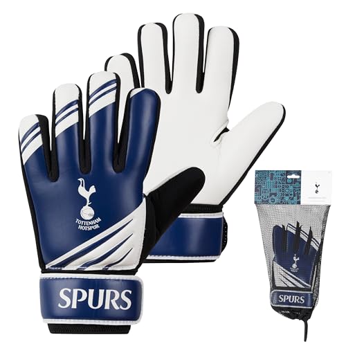 Hy-Pro Officially Licensed Tottenham Hotspur F.C. Goalkeeper Gloves for Kids Teenagers Non Slip Padded Palms Size 5 or 7 Spurs Gifts for Boys (Size 7)