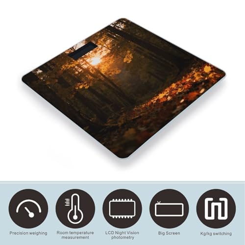 Báscula digital de baño Sunset Forest con pantalla LCD y base antideslizante miniatura 3