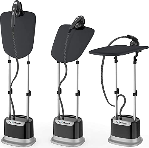Professional Series Garment Steamer Accessories for Clothes Dual-Pro Iron, 1800 Watt Power and a Large Water Tank, Built-in Ironing Board and Garment Hanger