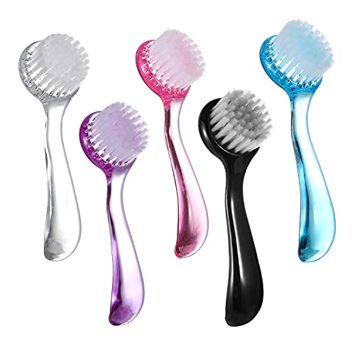 5 Pack Facial Cleansing Brush, Acrylic Handle Face Scrubbers,Facial Exfoliating Brush Face Wash Scrub Exfoliator Brush for Face Care Makeup Skincare Removal Kitchen Tweezers and Decorating Tools Set