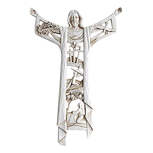 Risorto Cristo Statua Scava Fuori Chiesa Croce Parete Christian Crocifisso Da Collezione Gesù Figurine Reliquie Soggiorno a hogar di Opere