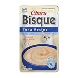 INABA Churu Bisque for Cats, Creamy Lickable Purée Side Dish with Vitamin E, 1.4 Ounce Pouch, 1 Pouch, Tuna Recipe