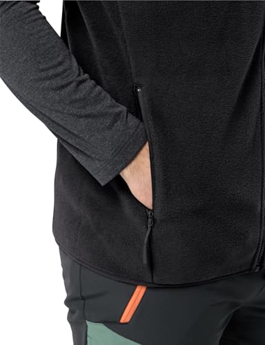 Jack Wolfskin Herren Waldsteig Fz Vest M Fleece Weste, Schwarz, L EU