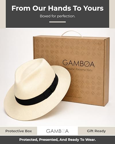 Image of Gamboa Original Panama Hat for Men and Women Fedora Straw Summer Beach Sun Hat Protection UV UPF50+