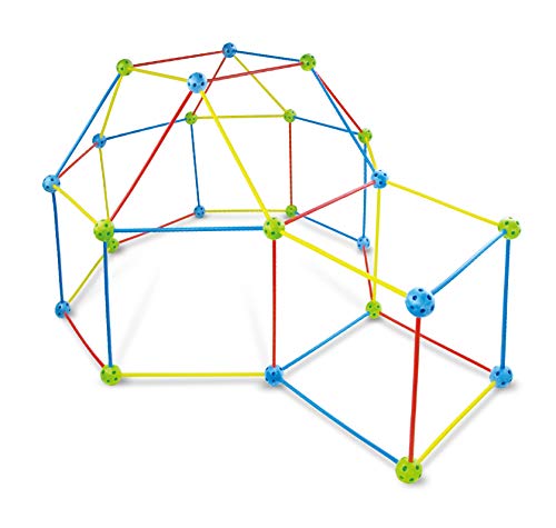 Win SPORTS 77 Pieces Flexible Construction Fort Set – Build Castles Tunnels Tents