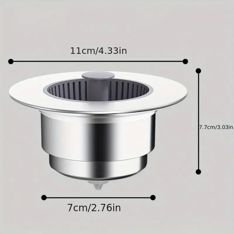 ToYooZe 3-in-1 Sink Drain Strainer β Premium Kitchen Sink Strainer, Drain Cover, Sink Water Splash Guard, Stainless Steel Strainer for Kitchen Essentials 4