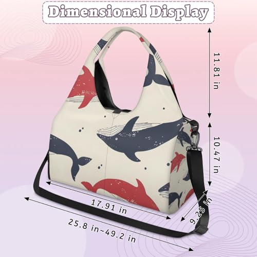 Duffel Bag Yoga Bag for Women Beautiful Conches Beach Bag with Shoe Storage & Yoga Mat Strap3