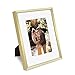 Golden State Art Picture Frame - Gold Aluminum (Shiny Brushed) - Fit Photo with Ivory Mat or Without Mat - Metal Frame Real Glass (8x10, Gold)
