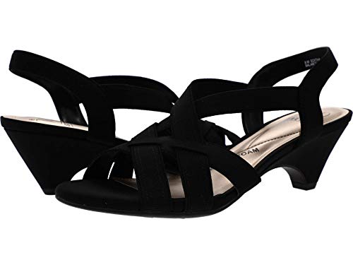 Impo Editha Stretch Sandal with Memory Foam, Black Stretch, 9
