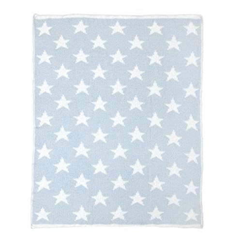Image of Tadpoles Ultra Soft Reversible Chenille Baby Blanket - Stars Blue | 30 inch x 40 inch | Made of 100% Microfiber Polyester | Soft, Gentle & Hypoallergenic | Ideal as a Swaddle, Receiving Blanket & More