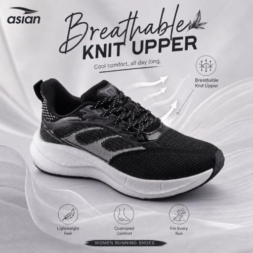Image of ASIAN Hypercushion W-01 Women's Running & Walking Shoes | Ultra Soft Cushioning with Airflow | Lightweight Gym Sneakers for Girls & Women