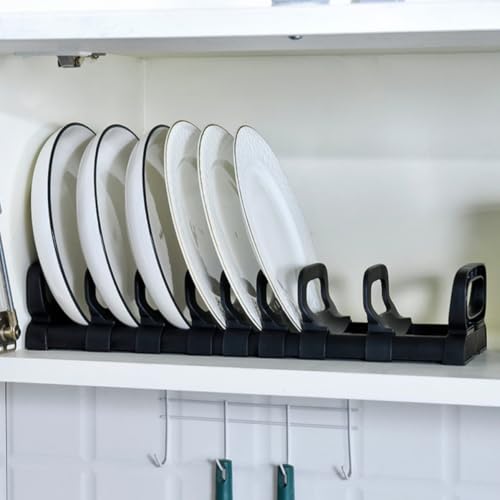 Escurridor de platos resistente Toddmomy de 2 piezas con múltiples compartimentos para secado eficiente 6