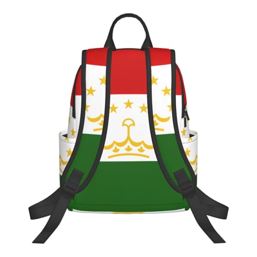 Sac à dos Tadjikistan noir imprimé compact et ultraléger
