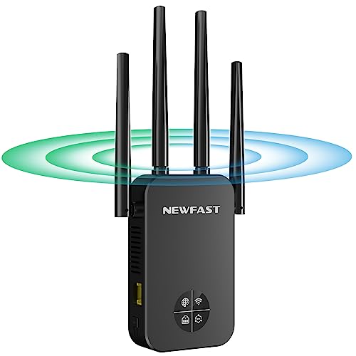 NEWFAST Repetidor WiFi Amplificador Señal WiFi AC1200 Doble Banda 2.4GHz/5GHz con WPS, Modo...