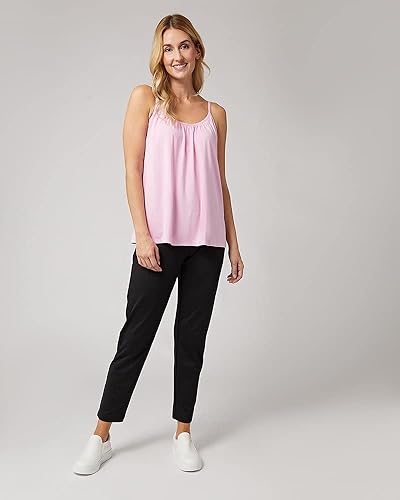 Vista 3 de 32 DEGREES Camiseta de tirantes para mujer, drapeada, con copa integrada