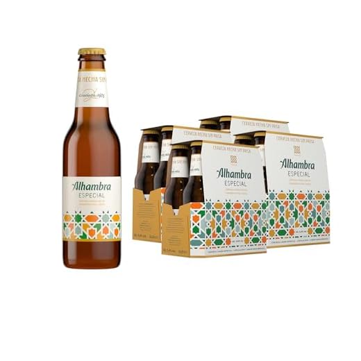Alhambra Lager Singular Cerveza Refrescante Dorada, Pack 24 Botellines x 25 cl, 5.4% Volumen de Alcohol
