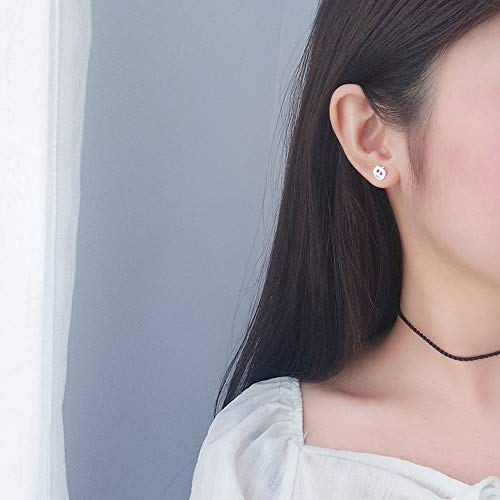 Pumpkin Ghost Stud Earrings S925 Sterling Silver for Girls Women Minimalist Asymmetric Small Cartilage Earring Studs Hypoallergenic Cute Jewelry Halloween Gifts BFF3