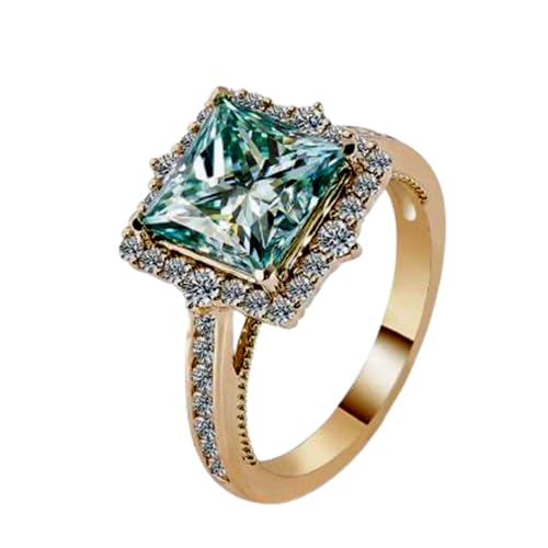 Bague de fiançailles moissanite anti-ternissement en argent plaqué or