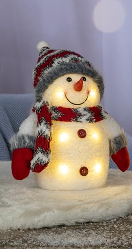 Bambelaa! Schneemann Frosty Deko LED Figuren Weihnachten Klein Grau...