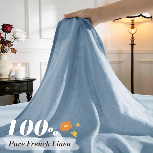 SONORO KATE 100% French Linen Cal King Size Sheets Set,Natural Flax Bedding by SONORO KATE - Used condition - Image 2