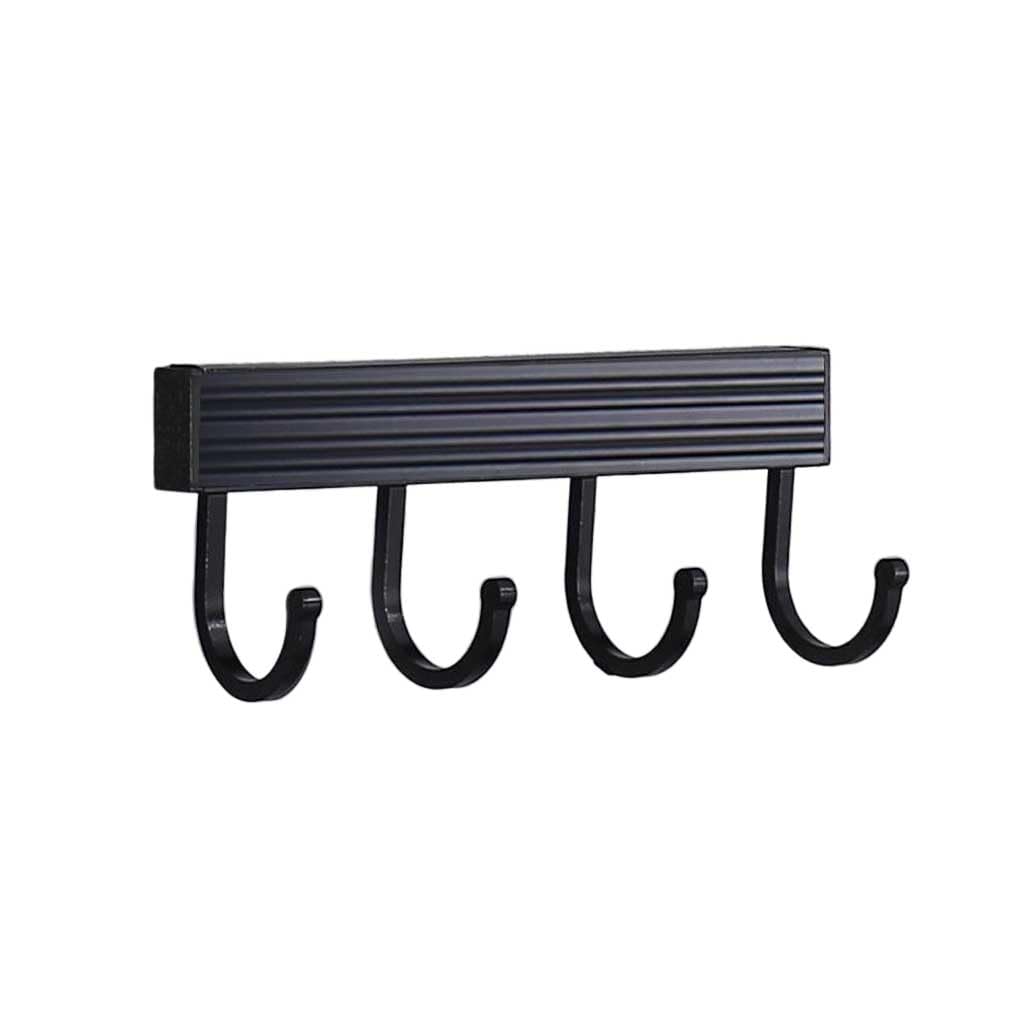 WOVEBIUS Wall Mounted Key Holder Organization Holders Indoor Towel Keys Storage Shelf Fixed Hanger Kitchen Bathroom Hanging Rack Black 4,4 hoks
