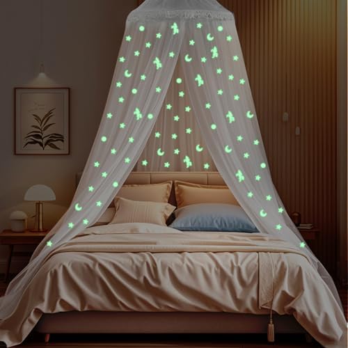 Ciel De Lit Bebe Ciel De Lit Princesse Avec Lumières LED - Moustiquaire Enfant - Décoration Chambre Fille Leds Pour Chambre