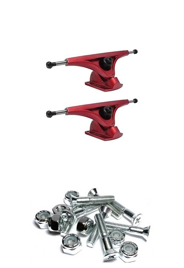 Bear Skateboard Trucks 180mm Grizzly Gen 6 50 Degree Garnett Red Skateboard Reverse Kingpin Trucks - 7.0